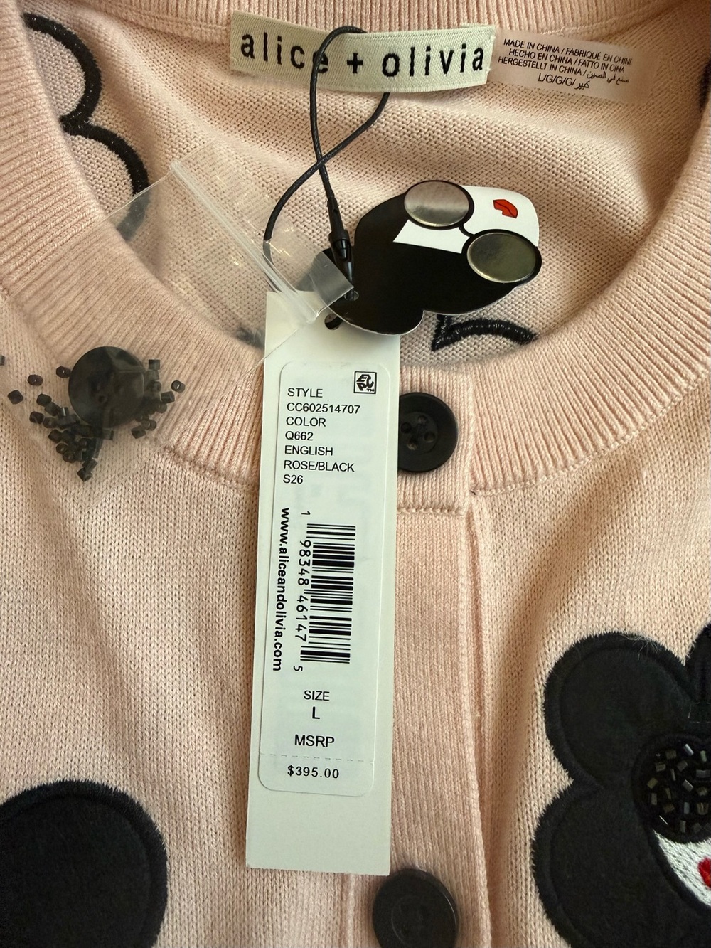 Alice + Olivia
Ruthy Flower Stace Face Cardigan  in English rose - Picture 14 of 14